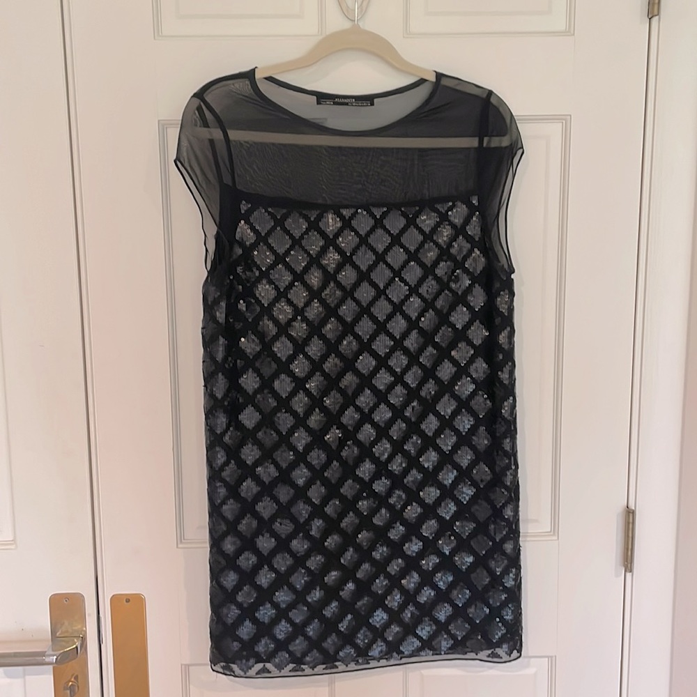 Allsaints Black, mini sequence dress size US 4